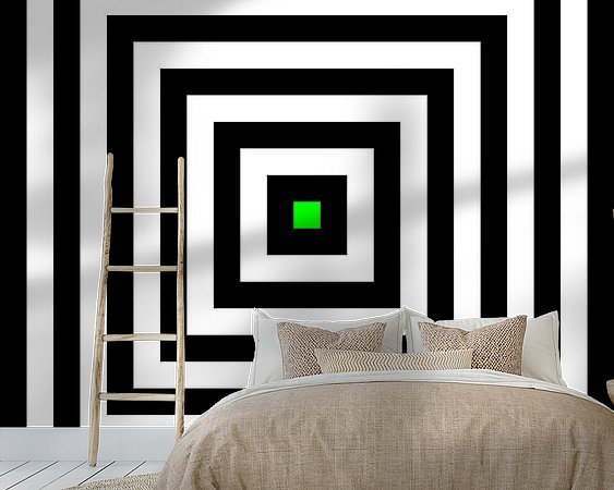 Voorbeeld van het werk in een kamer