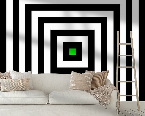 Voorbeeld van het werk in een kamer