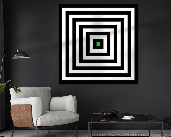 Voorbeeld van het werk in een kamer