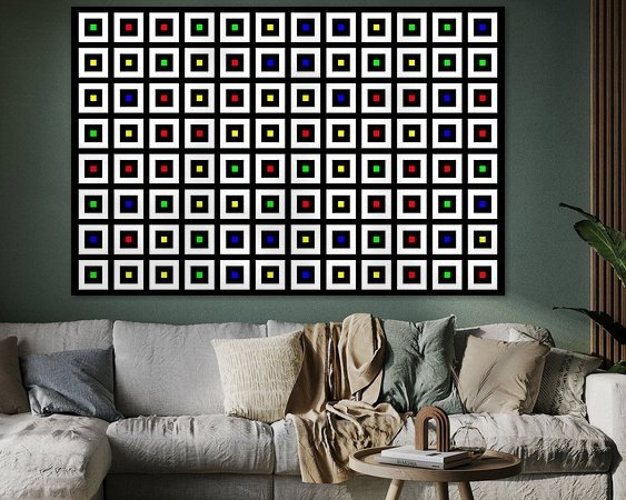 Voorbeeld van het werk in een kamer