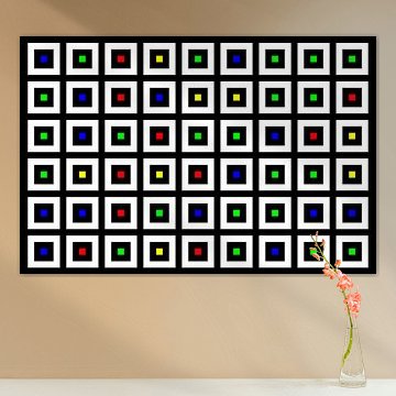 Verschachtelt | Mittig | 09x06 | N=02 | Random #03 | RGBY von Gerhard Haberern