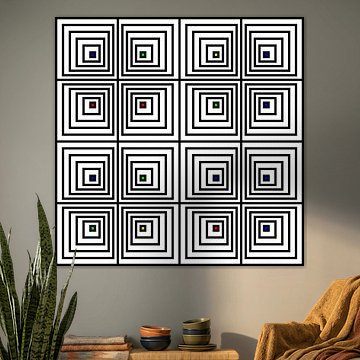 Verschachtelt | Versetzt | 04x04x02 | N=06 | V35 | Random #01 | RGBY von Gerhard Haberern