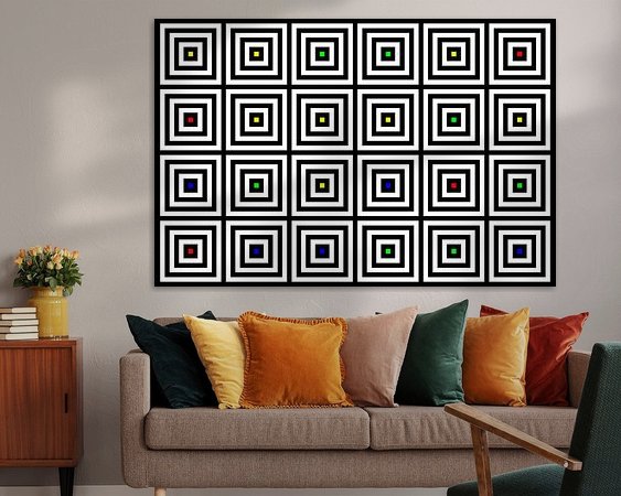 Voorbeeld van het werk in een kamer