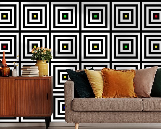 Voorbeeld van het werk in een kamer