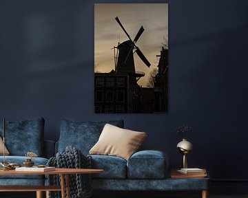 Windmill De Walvisch in Schiedam by Rob Pols