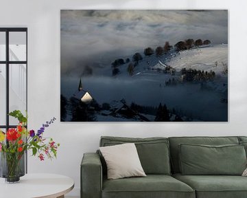 Winterabend mit Nebel von Jürgen Wiesler