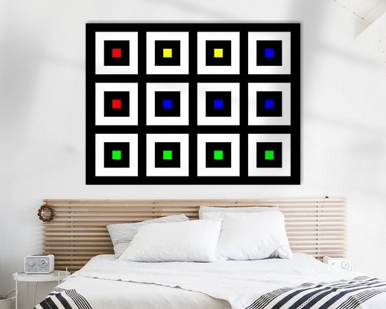 Voorbeeld van het werk in een kamer