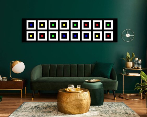 Voorbeeld van het werk in een kamer