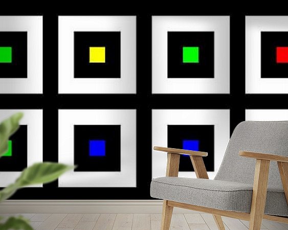 Voorbeeld van het werk in een kamer