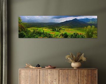 Panorama Hanalei Valley, Kauai, Hawaii van Henk Meijer Photography
