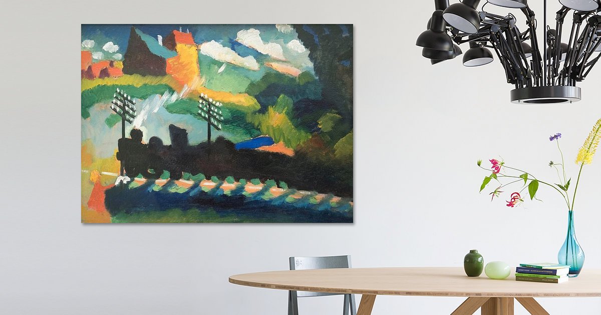 Railroad at Murnau, Wassily Kandinsky on canvas, poster, wallpaper and more