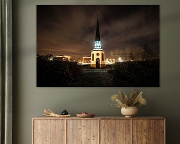 Gertrudis Chapel Bergen on zoom in the evening by Lars Mol