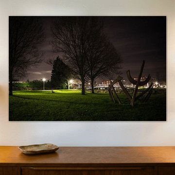 mountains of zoom art in the evening. work of art