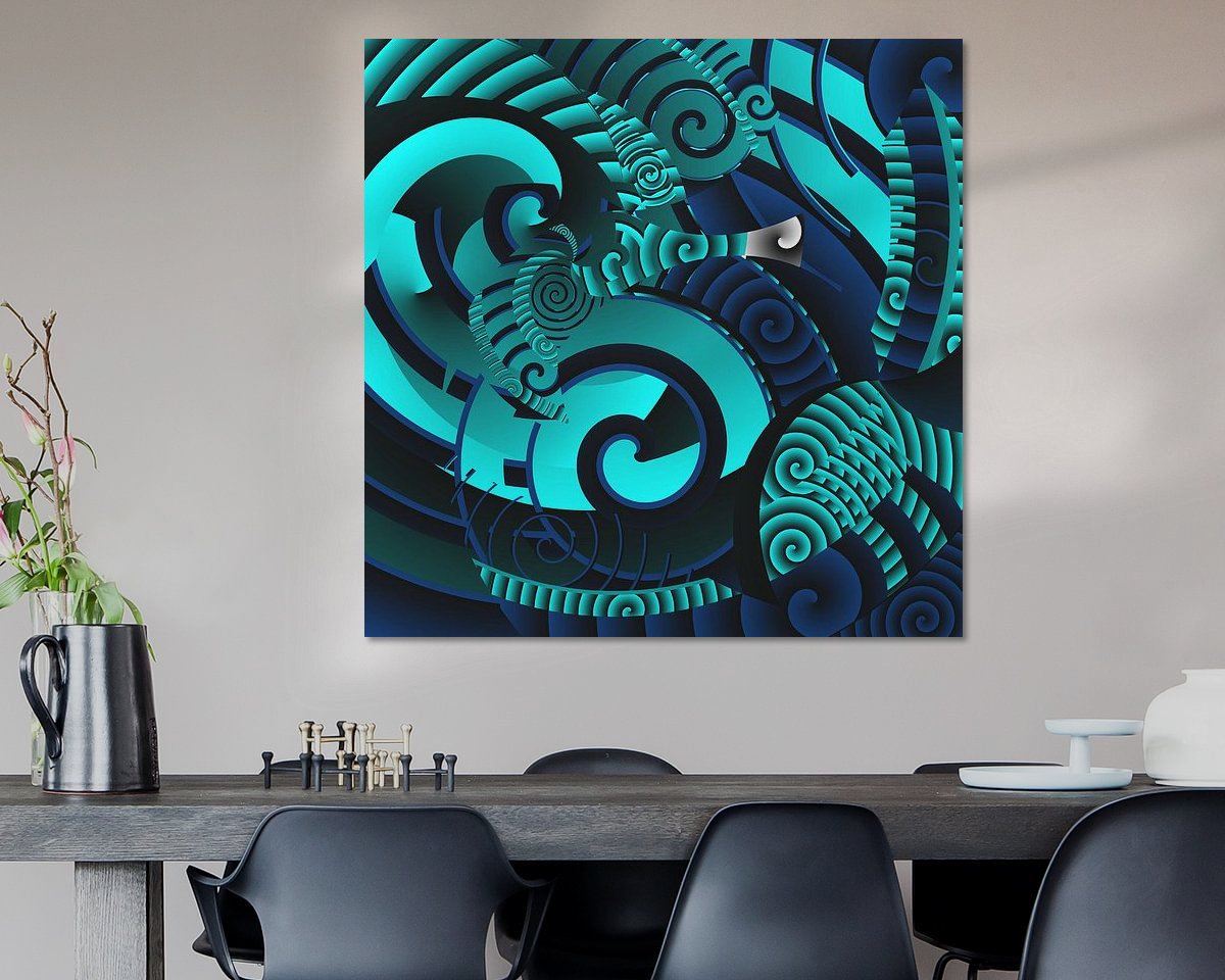 Voorbeeld van het werk in een kamer