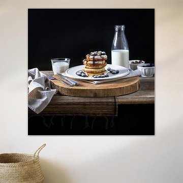 Amercan pancakes with blueberries by Susan Chapel