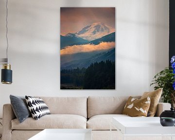 Zonsopkomst Mount Baker, Washington State, Verenigde Staten van Henk Meijer Photography