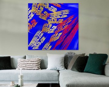 Oranje, blauwe kleurschakering.
