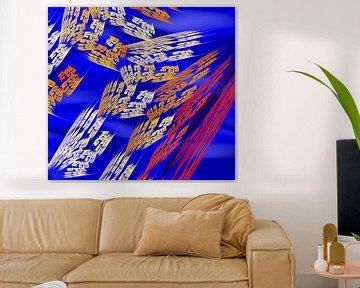 Oranje, blauwe kleurschakering.
