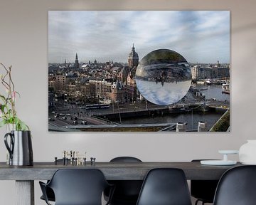 Amsterdam by a lens ball by Peter Bartelings