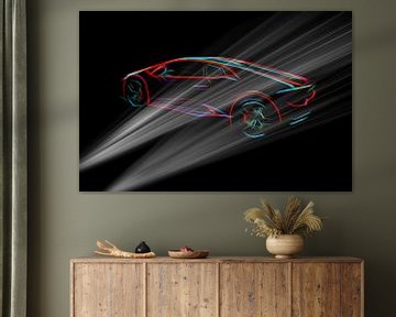 Lambo supercar in dark setting by Atelier Liesjes