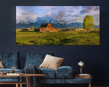 Panorama Mormon Row, Wyoming van Henk Meijer Photography