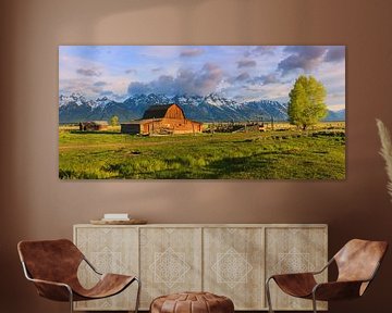 Panorama Mormon Row, Wyoming van Henk Meijer Photography