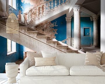 Abandoned Blue Staircase. by Roman Robroek - Photos of Abandoned Buildings