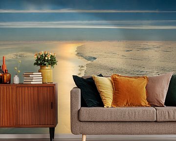 Harde rand van een wolkendek boven de Middellandse Zee voor de Côte d'Azur, Frankrijk