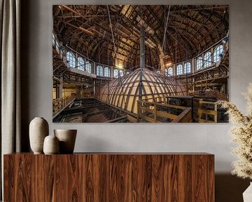 wooden interior of the dome of the Kurhaus on Scheveningen