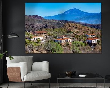 Cottages on La Gomera with view on El Teide