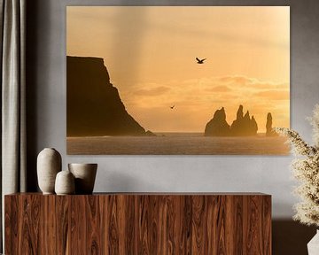 Sonnenaufgang an den Reynisdrangar-Klippen, Vic, Südküste, Island * sunrise at Reynisdrangar-cliffs, von Denis Feiner
