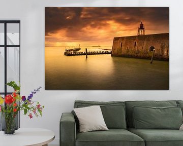 Nuages néerlandais au-dessus du port de Flessingue sur la côte de Zélande sur gaps photography