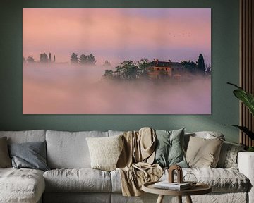 Villa in de mist, Toscane van Henk Meijer Photography