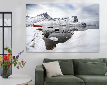 Winterpanorama op het eiland Senja in Noord-Noorwegen van Sjoerd van der Wal