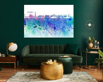 Venetië Italië Skyline Silhouet Impressionistische Splash van Markus Bleichner