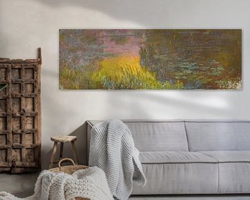 Die Seerosen - untergehende Sonne, Claude Monet