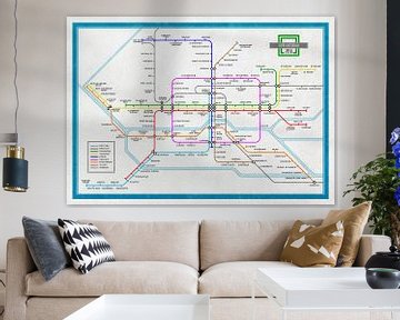 Metrokaart Rotterdam 2050 van Frans Blok