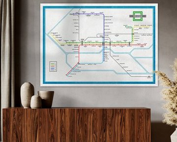 Metro map Rotterdam by Frans Blok