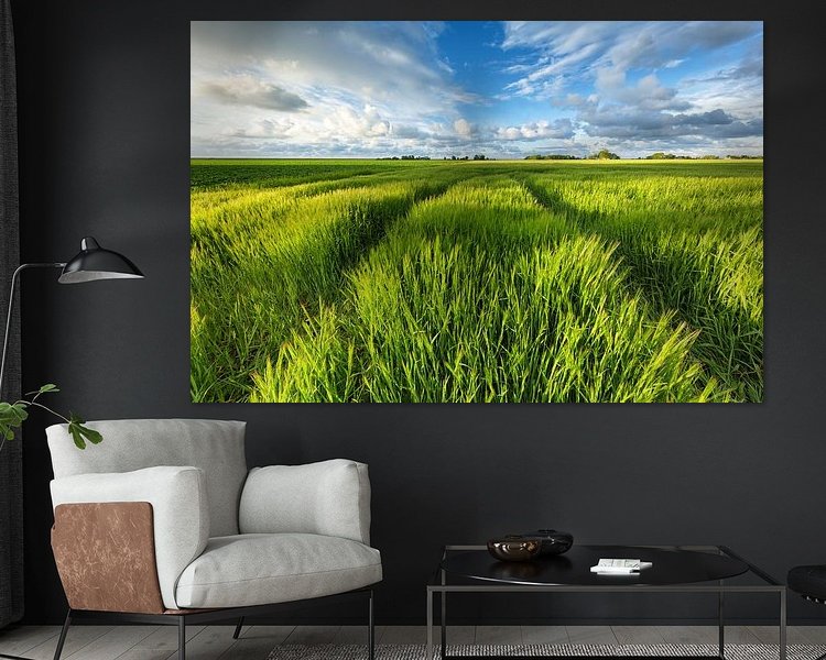 Voorbeeld van het werk in een kamer