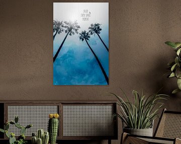 Palm Trees Classic Blue | ENJOY EVERY SINGLE MOMENT by Melanie Viola