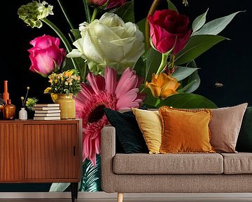 "Royal Deluxe" still life in a glass vase Sander van Laar by Fine Art Flower - Artist Sander van Laar