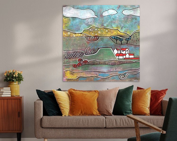 Voorbeeld van het werk in een kamer