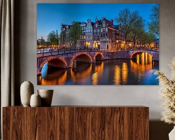 Hoek Keizersgracht Leidsegracht Amsterdam van Fotografie Ronald