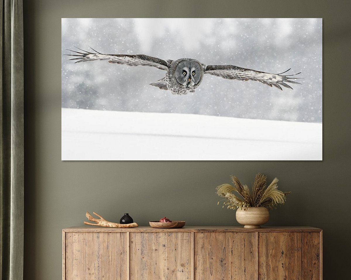 Voorbeeld van het werk in een kamer