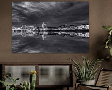 Stadsfront Kampen in zwart wit van Fotografie Ronald