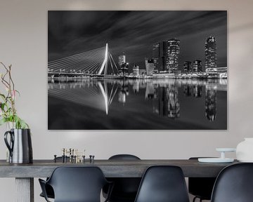 Rotterdam skyline black and white