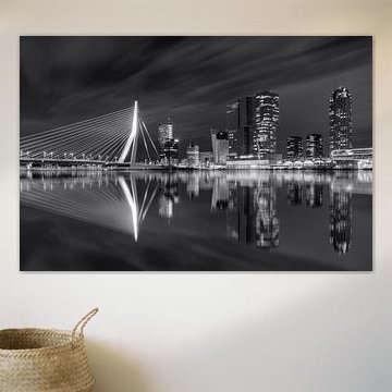 Rotterdamer Skyline schwarz-weiß