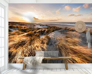 Het Zuid-Hollands landschap met een prachtig uitzicht op het duingebied, strand en zee. van Eelco de Jong