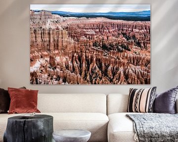 Bryce Canyon beroemde blik op met rode rotsen