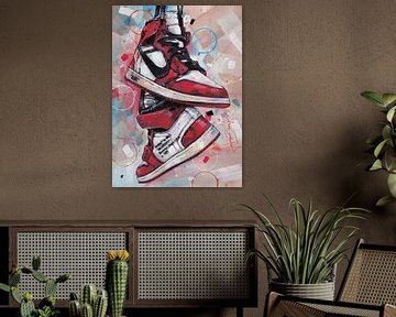 Nike air Jordan 1 Retro High Off-White Chicago Malerei. von Jos Hoppenbrouwers
